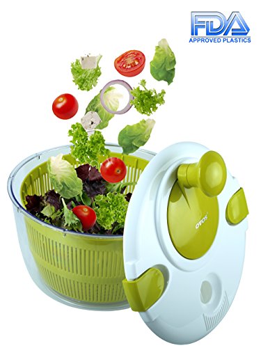 Salad Spinner Large 5 Quarts Fruits and Vegetables Dryer Quick Dry Design BPA Free Dry off and Drain Lettuce and Vegetable with Ease for Tastier Salads and Faster Food Prep