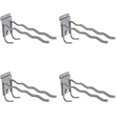 StoreWALL Heavy Duty Tool Hook with CamLok Wall Locking Mechanism and Notched Double Hook Design for Shovels, Brooms, Rakes, Garage Storage (Pack of 4)