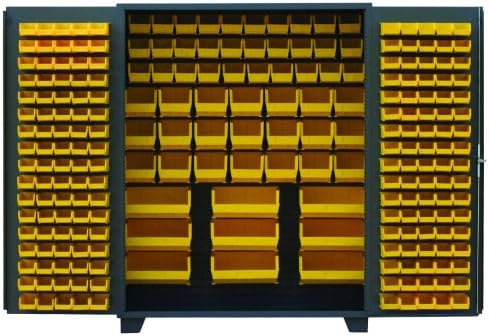 Jamco Products Inc DE248-GP Max Mixed Plastic Bin Cabinet with 176 Bins Total, 24-Inch x 48-Inch