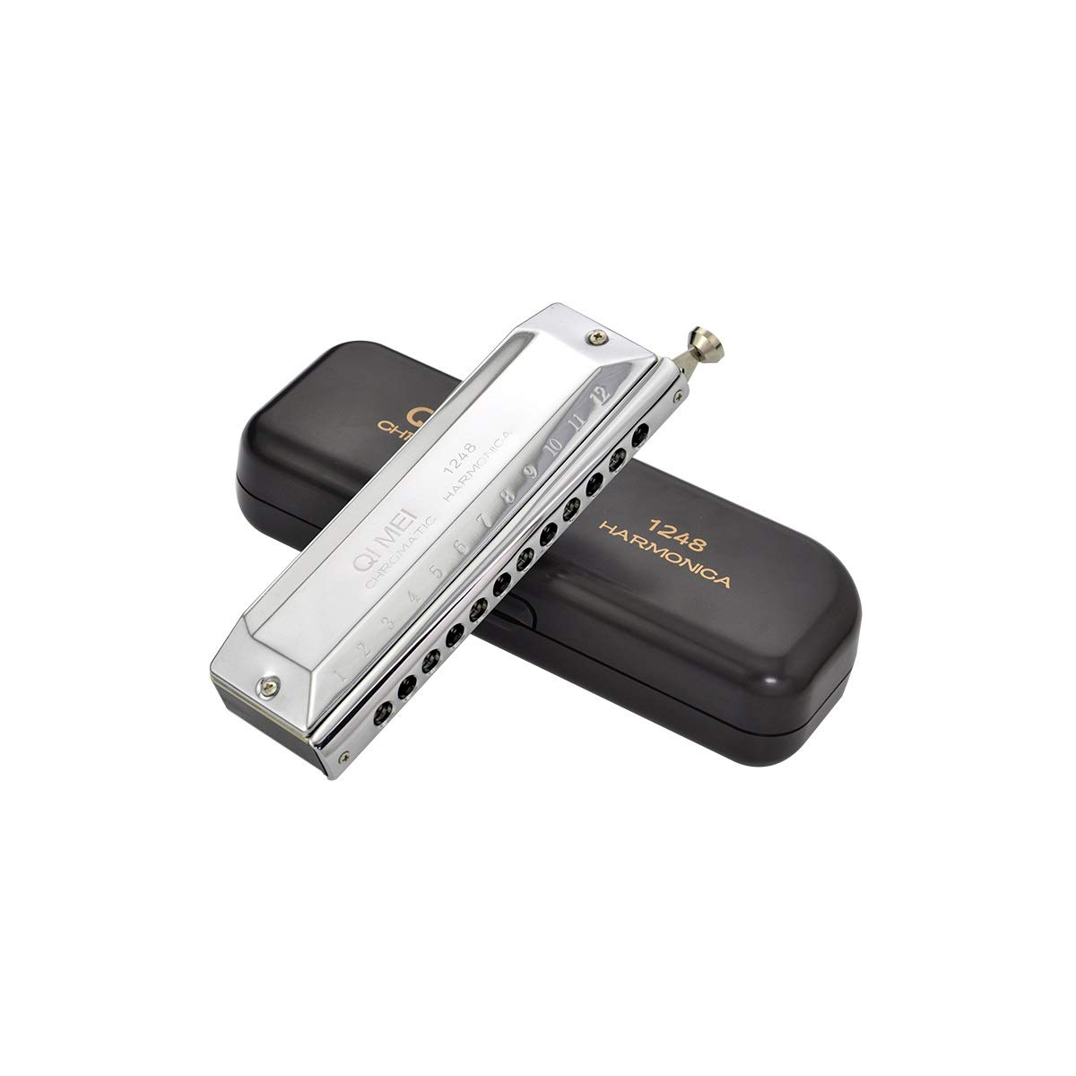 日本産 Harmonica 12ホールラウンドマウスクロマチックハーモニカ 成人 誰か 初心者 プロの楽器を演奏する シルバー ブラック ゴールド Color Black B07qgvwdf2 Silver Silver 代引不可 Jovemcj Com