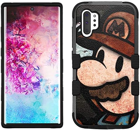Galaxy Note 10 Plus Case, Hard+Rubber Dual Layer Hybrid Heavy-Duty Rugged Impact Cover Case for Samsung Galaxy Note 10 Plus (6.8") - Super Mario #BG