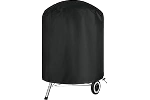 Round BBQ Grill Cover for Outdoor Grill, 24" Dia Heavy Duty Waterproof Oxford Cloth BBQ Grill-Cover with Drawstring, UV Resis