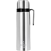 CUOPRU Mate Insulated Bottle,1000ml Stainless Steel Vacuum Insulated Wide Mouth Bottle for Cold & Hot Beverages – Keeps Liquid Up to 12-24 Hours (Silver Color)