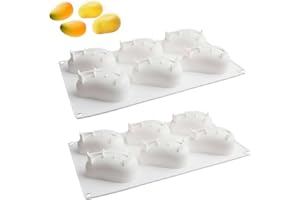 3D Mango Silicone Mold, 6-Cavity Large Fruit Baking Mold for Mousse Cake, NonToxic Food Grade Silicone for Chocolate, Ice Cre