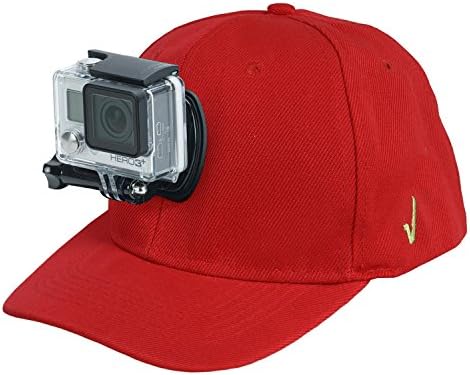 Review XP Baseball Hat with Quick Release Buckle Mount Adjustable Cap Red, Compatible with Most Action Cameras, GoPro Hero Session 5,4,3+,3,2,1, Yi, Yi 4K