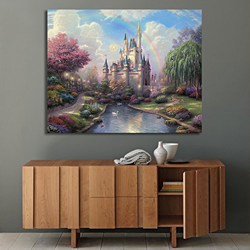 Rihe DIY Oil Painting Paint By Numbers Kits Mounted on Wood Frame with