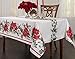 BENSON MILLS Botanical Christmas Herringbone Print Rectangle Tablecloth, 60 by 120-Inch