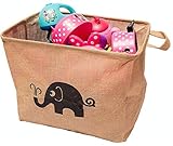 California Home Goods Toy Chest Basket Storage Bin, Playroom Toy Organizer for Babys and Childrens Toys, Jute Baskets, Elephant