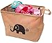 California Home Goods Toy Storage Bin, Playroom Toy Organizer, Shelf Basket for Baby's and Children's Toys, Kids Jute Baskets, Elephant