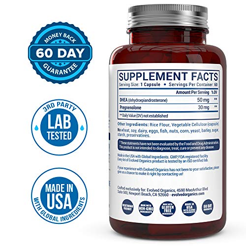 Extra Strength DHEA 50mg, With Pregnenolone 30mg Hormone Balancer For