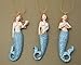 Beachcombers 3 Asst. Mermaid Christmas Xmas Ornaments Blue