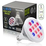 12W LED Grow Light Bulb by Vemotix- Plant Light Bulb E26 - Bulbs for Indoor Garden Greenhouse and Hydroponic Plants (Package May Vary)