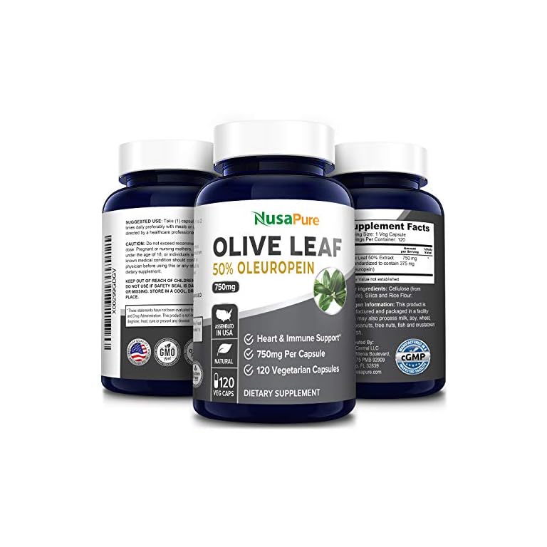 NusaPure Olive Leaf Extract (NonGMO & Gluten Free) 750 mg 50