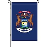 Michigan State Garden Flag 12x18 Double Sided Michigan Flags with Vivid Color for Yard Lawn Decoration, State Flag for Outdoor Indoor House Decor