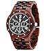 MEKU Men's Wood Wrist Watch Quartz Day Date Wooden Watch Gift (Sandalwood & Ebony)