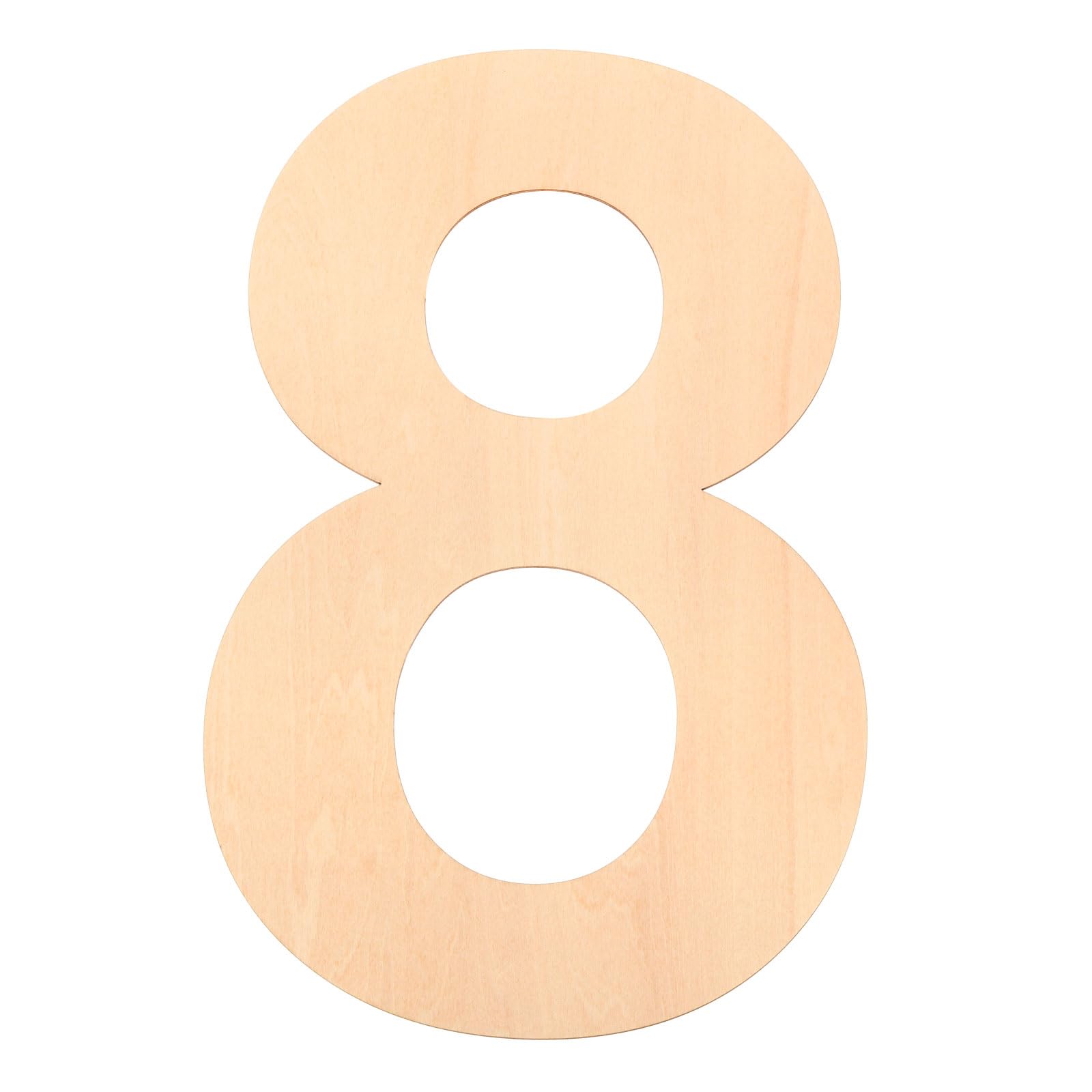 PATIKIL 12 Inch Wooden Number, Blank Wood Number 8 Shape Cutout Paintable Unfinished Numbers Sign for Wall Decor, Home Decor, DIY Painting, Crafts