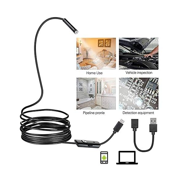 QMMB Endoskop-Kamera, Inspektionskamera Endoskop, 7Mm HD Kamera Einstellbar LED IP67 Wasserdicht, Geeignet Für Android… – Bild 6