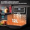 CalmDo Air Fryer Oven, 12 Liters Tower Low Fat Oven, 18 Preset Programmes Oil Free Frying Cooking with LED Touch Screen Temperature & Timer Control, 10 Accessories & Recipes Included (XX-Large)
