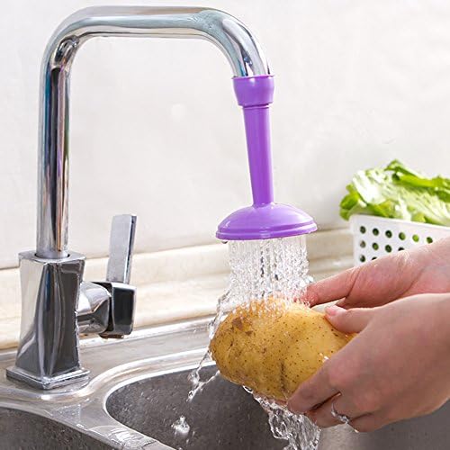WillsCase Kitchen Adjustable Water-saving Faucet Extender Water Regulator Valve Shower Head for Vegetables Fruit Toddler Kids Hand Washing Kids- Short Purple
