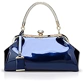 RTGGSEL Women's Crystal Glossy Patent Leather Top Handle Tote Evening Handbag Wedding Crossbody Shoulder Bags Satchel Purse