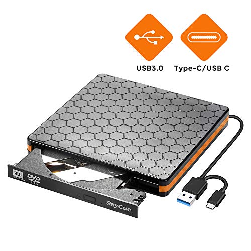 CD DVD Drive, USB 3.0 & Type-C Optical DVD Drive, External USB C VCD/DVD/CD -ROM/ -R/ +R /-RW Burner Reader Writer Player, Suitable for Laptop/Desktop/MacBook, Compatible with Windows/Linux/MAC OS - Thumbnail 7