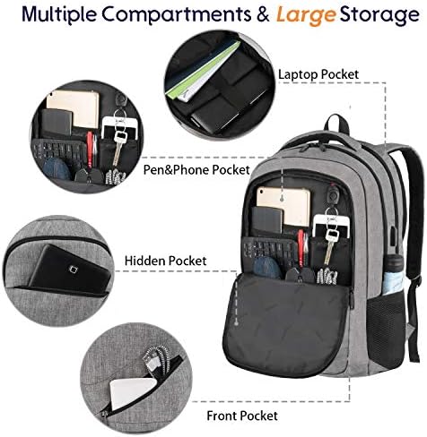 Travel Laptop Backpack,TSA Large Travel Backpack for Women Men, 17 Inch Business Flight Approved Carry On Backpack with USB Charger Port and Luggage Sleeve, MATEIN Durable College School Bookbag,Grey 7 Travel Laptop Backpack,TSA Large Travel Backpack for Women Men, 17 Inch Business Flight Approved Carry On Backpack with USB Charger Port and Luggage Sleeve, MATEIN Durable College School Bookbag,Grey