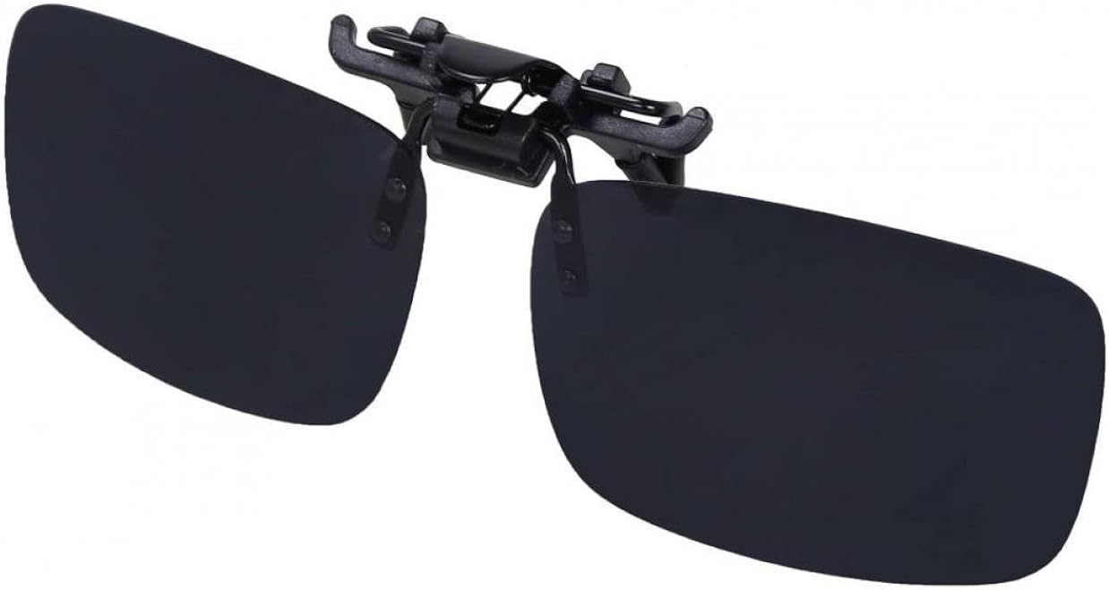 WODISON Unisex Rectangle Polarized Clip on Flip up Sunglasses for