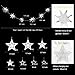 Glitter Silver Star Garlands Kit Metallic 3D Star Hanging Paper Garland Multi-shaped Twinkle Star Birthday Party supplies Wedding Baby Shower Christmas Decorations for Nursery Kids Boys Girls Room