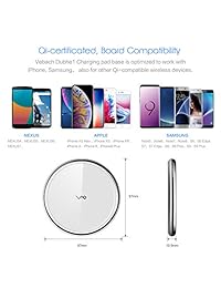 Vebach Dubhe1   Cargador inalámbrico para iPhone, 7,5 W, 10 W para Samsung, blanco (Ceramic White)