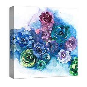 Canvas Wall Art Beautiful Cactus Painting Artwork for Home Prints Framed - 12x12 inches