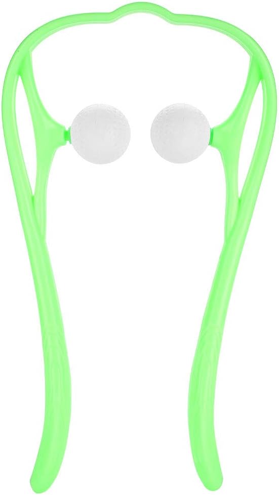 Alucy 3 Colors Manual Neck Massager-Neck and Shoulder Shiatsu Roller Ball Self Massage Tool for Neck and Muscle Pain Relief(Green)
