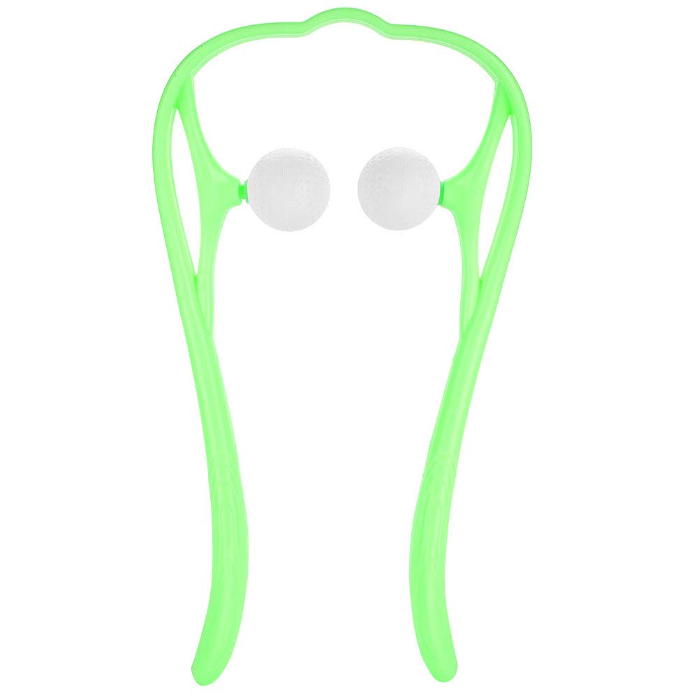 Alucy 3 Colors Manual Neck Massager-Neck and Shoulder Shiatsu Roller Ball Self Massage Tool for Neck and Muscle Pain Relief(Green)