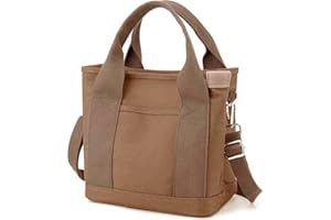 Tuobo Small Tote Bag with Zipper, 2024 Canvas Multi-Pocket Crossbody Bag Shoulder Bag Satchel Hobo Bag Messenger Bag