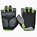 HuwaiH Cycling Gloves Mountain Bike Gloves Anti-Slip Shock-Absorbing Pad Biking Gloves Bicycle Road Racing Riding Gloves Half Finger Breathable Cycle Gloves for Men and Women (Black Green, Large)