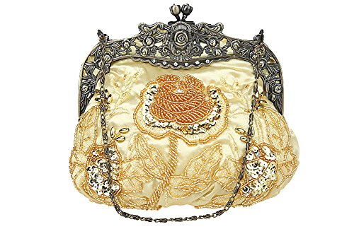 Ilishop women s antique beaded party clutch vintage ros…
