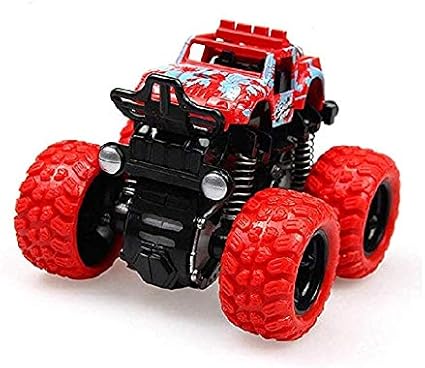 MVR TRADERS Monster Trucks Friction Powered Cars Big Rubber Tires for Kids (Red) Random Colour