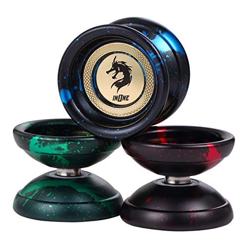 INONE Dragons YOYO Aluminum Alloy Unresponsive Yo-yos Designed for Kids, Yo-Yo Fans, Beginners Gift Glove, 10 Strings, Spare Bearing (Frost) - Thumbnail 4