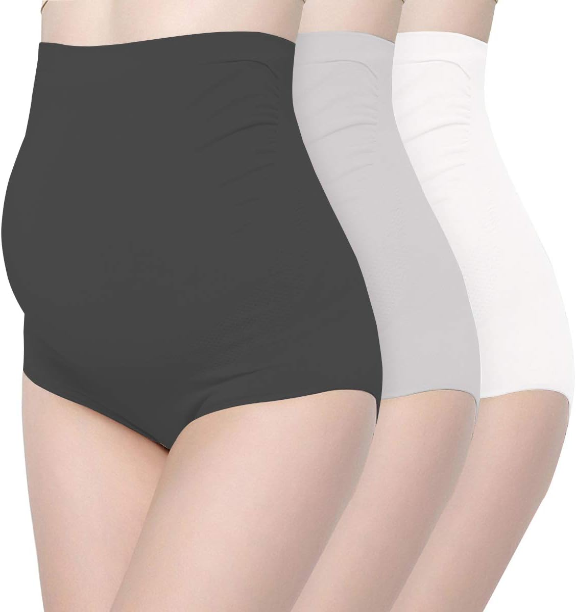 Surewin Women's Seamless Over Bump Maternity Underwear high Waist Pregnancy Panties