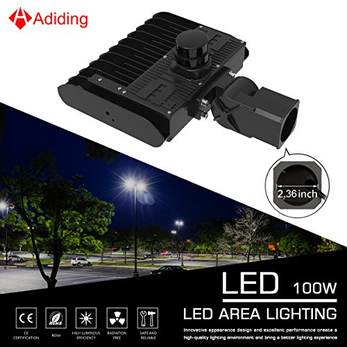 Adiding LED Parking Lot Lighting 150 Watt Street Area Shoebox Pole Light with Photocell Sensor Slip-Fitter Mountings 130Lm/W Daylight 19500LM 5700K Bright White IP66 UL DLC Listed - Thumbnail 5