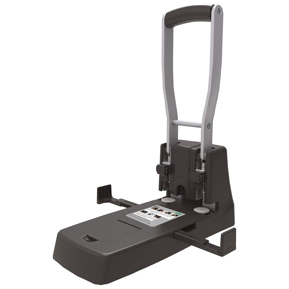 D.RECT 1500 Large Capacity 2-Hole Punch | 150-Sheet Capacity | Metal Hole Punch, Black Color | Guide Strip with Format Markings