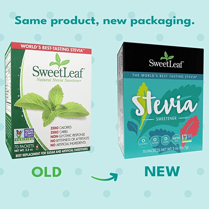 SweetLeaf Stevia Packets Zero Calorie Stevia Powder, No Bitter