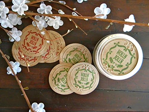 Mason Jar Labels, Holly Jolly, Canning Labels, Christmas Jar Tags Jar Stickers