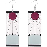 Tanjiro Earrings Hanafuda Tanjiro Cosplay Earrings Anime Jewelry Accessories