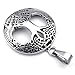 KONOV Mens Womens Celtic Tree of Life Stainless Steel Pendant Necklace, Silver, 24 inch Chain