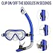 Superior Snorkel Set for Women and Men with Adjustable Dual Strap - Enjoy Swimming, Snorkeling and Scuba Diving with Anti-Fog Tempered Glass Mask & No Leaks Dry Top Snorkel with Silicon Mouth Piece