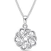 LeCalla 925 Sterling Silver Knot Pendant Necklace for Women | CZ Infinity Celtic Knot Heart Shaped Necklace | Graduation Birthday Gifts for Anniversary