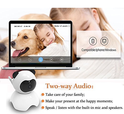 Knaclean IP Camera, Full 1280× 720P Wireless Indoor WIFI Security Surveillance Camera Supports Night Vision, Two-Way Audio, Motion Detection, Mobile App & Computer Control - Thumbnail 2
