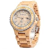 GBlife BEWELL ZS-100BG Wooden Watch Analog Quartz Light Weight Vintage Wrist Watch for Men