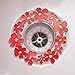 mDesign Floral Kitchen Sink Protector Mat, Sponge Holder, Drain Strainer - Set of 3, Red