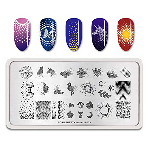BORN PRETTY Nail Stamping Plates Maple Leaf Rectangle Nail Stamp Image Stencils Artist L003